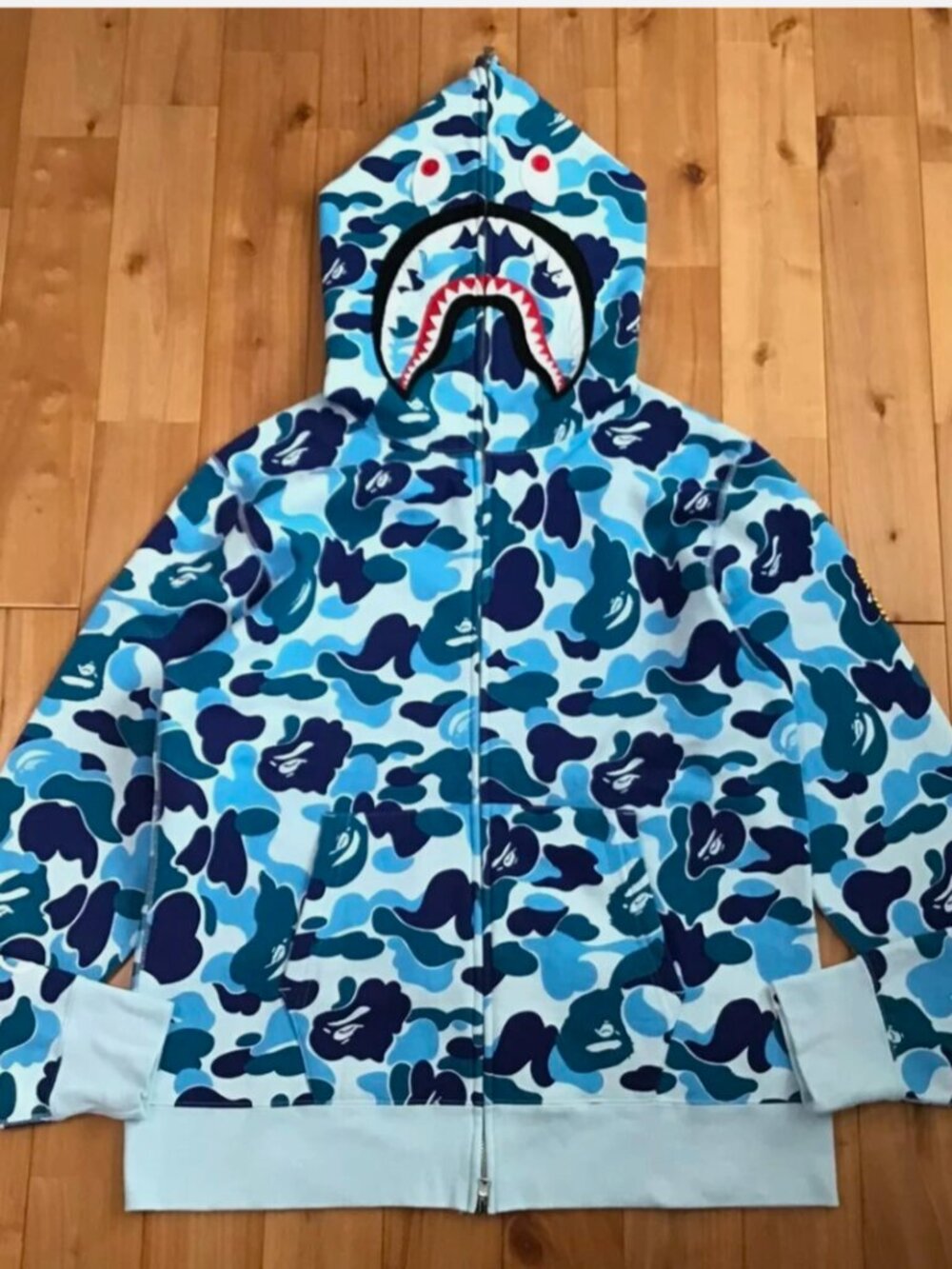 ABApe camo Blue shark full zip hoodie size XL